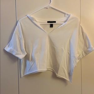 White V Cut Crop Top